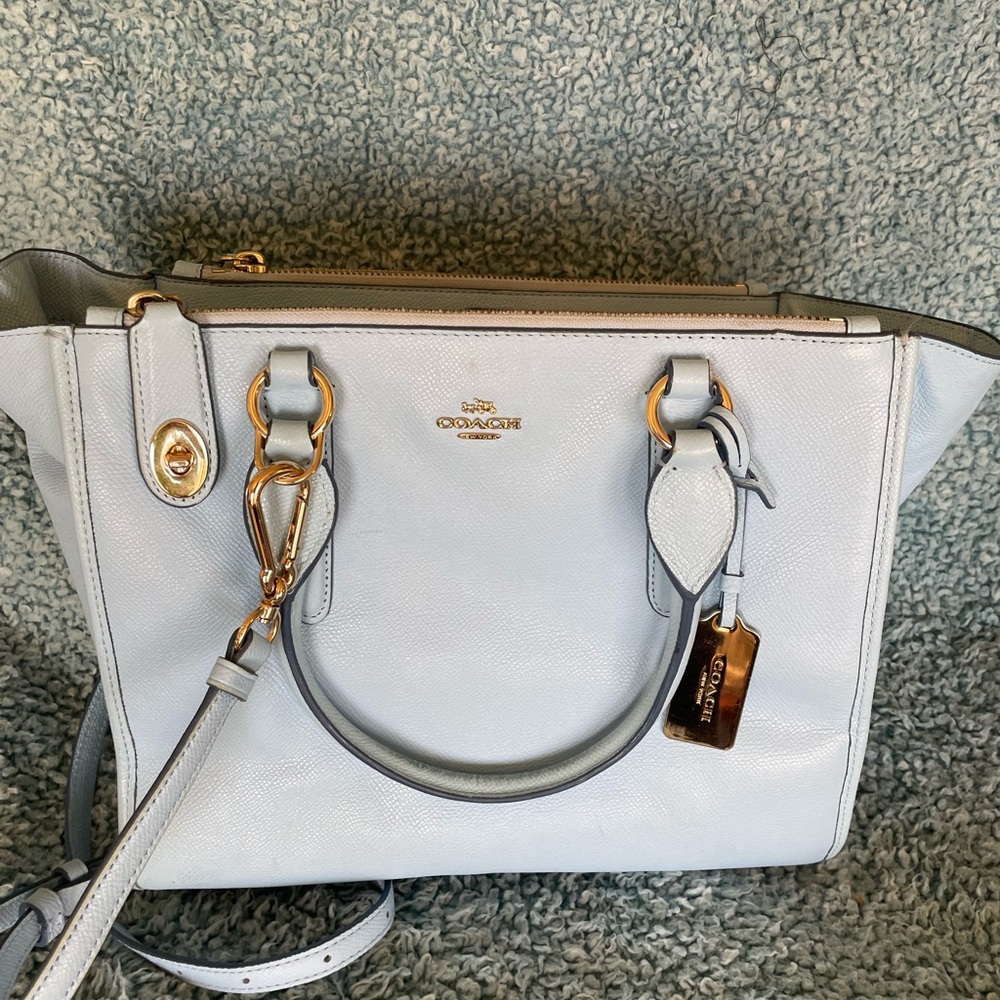 Coach Light Blue Leather Bag